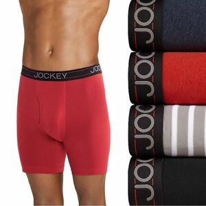 NWT - Jockey® 4-Pack Lightweight Cotton Blend 7" Long Leg Boxer Brief